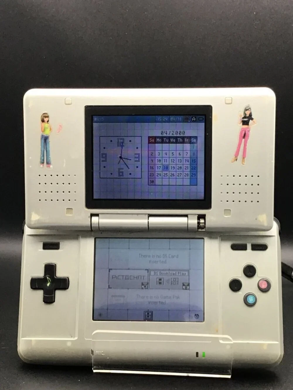 Nintendo DS Original Console NTR-001 Silver Region Free New Charger & Battery Se